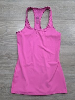 VSX Victoria's Secret Sexy Sport Hot Pink Black Polkadot Tank Top XS Activewear